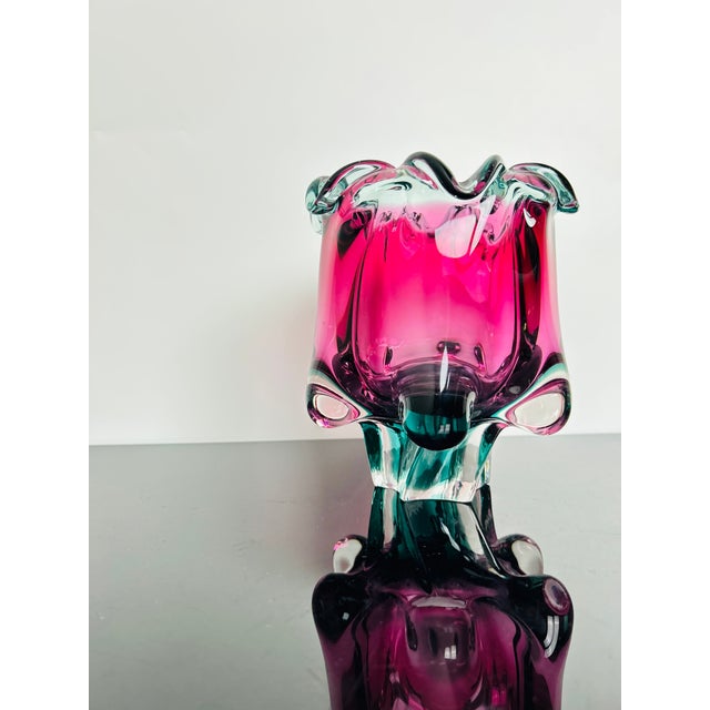 Red Core Art Glass Model 242/4/18 Vase by Josef Hospodka for Chřibská, Former Czechoslovakia, 1964 For Sale - Image 6 of 10