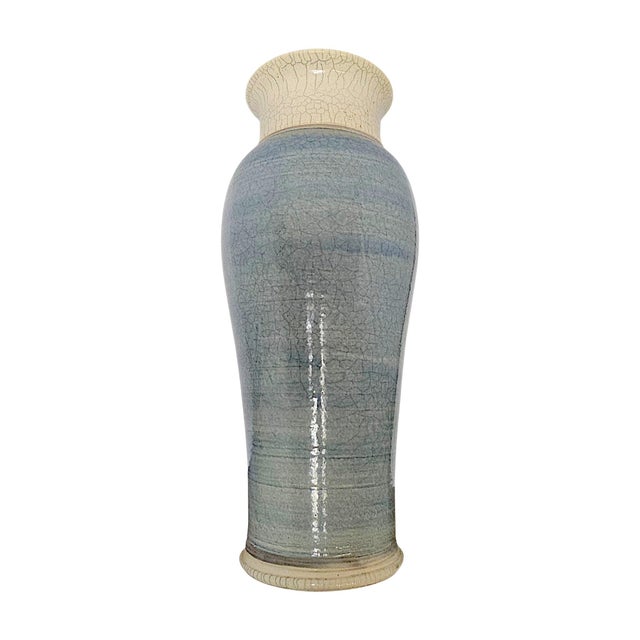 1991 James & Kathleen Fox River Pottery Large California Studio Floor Vase For Sale - Image 9 of 11
