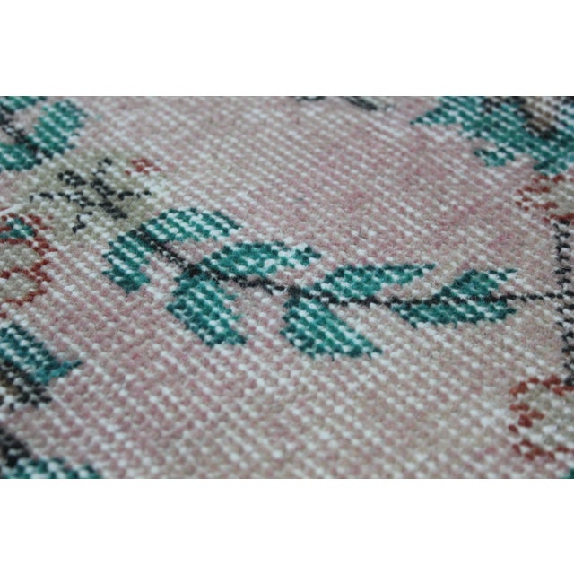 1970s Turkish Anatolian Handmade Floral Desing Runner Rug For Sale - Image 9 of 12
