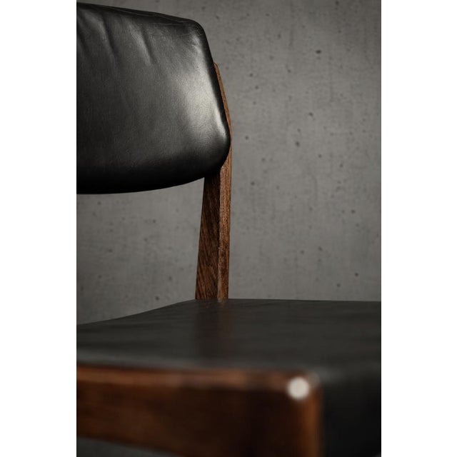 Black Mid-Century Scandinavian Modern Rosewood and Black Leather Chairs by H.W. Klein for Bramin, 1960s, Set of 3 For Sale - Image 8 of 18