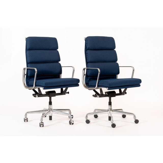 Herman Miller Eames Tall Navy Blue Fabric Desk Chair Soft Pad For Sale - Image 16 of 16