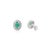 Oval Emerald & Diamond May Birthstone Stud Earrings in 14k White Gold- A Pair For Sale In New York - Image 6 of 13