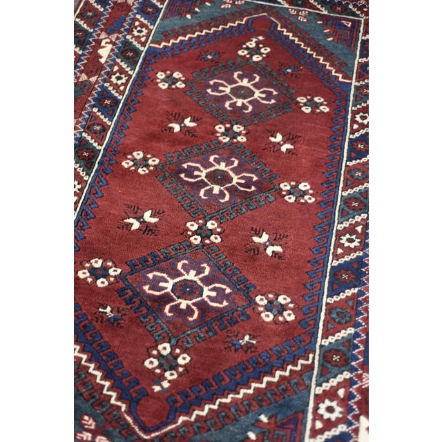 Vintage Red Hand-Woven Oriental Afghan Rug, 1970s For Sale - Image 4 of 15