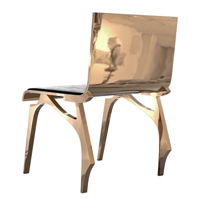 Not Yet Made - Made To Order "Decisione" Chair With Bronze and Tailor Made Leather For Sale - Image 5 of 5