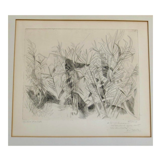 Drypoint Etching by Camille Hilaire 1950 For Sale