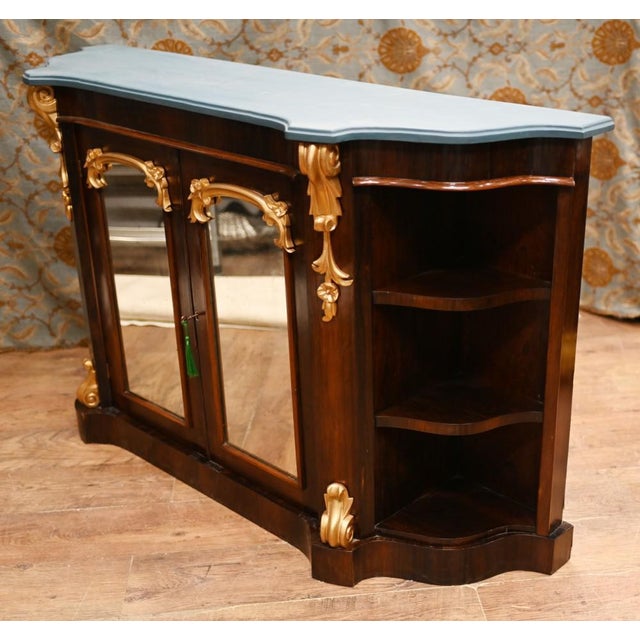 Victorian Mahogany Chiffonier Side Cabinet in Mirrored Gilt For Sale - Image 6 of 8
