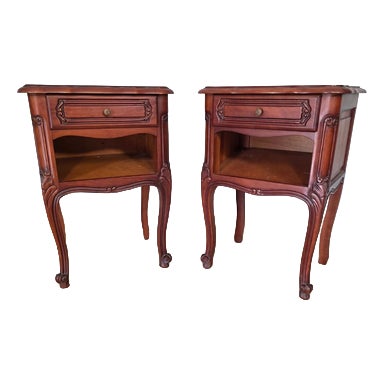 Antique French Louis XV Style Bedside Cabinets, Set of 2 For Sale