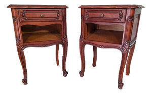 Antique French Louis XV Style Bedside Cabinets, Set of 2