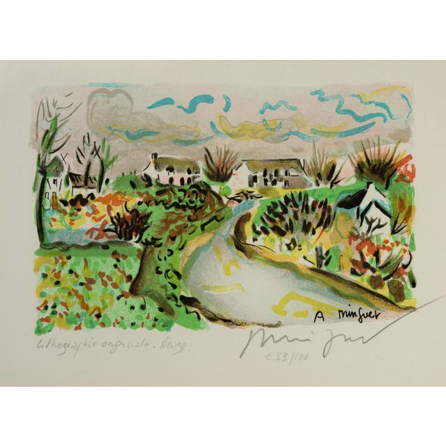 Mid 20th Century Lithographs Collection by French-Carribean Artist Alexandre Minguet - Set of 8 For Sale - Image 11 of 18