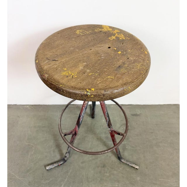 Industrial Grey Workshop Stool, 1960s For Sale - Image 16 of 17
