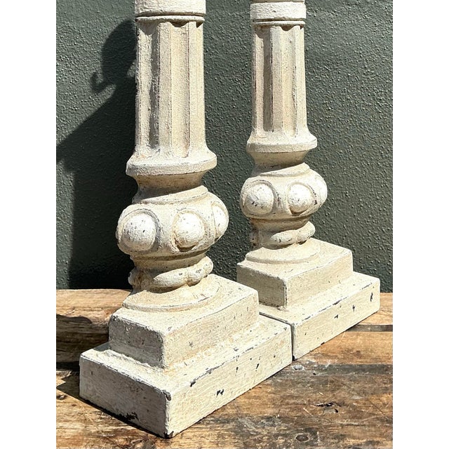 Vintage Cast Iron Column Lamps - A Pair For Sale - Image 12 of 12