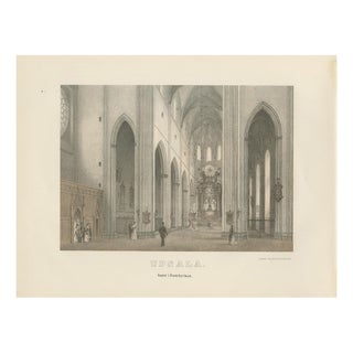 A. Nay, Uppsala Cathedral Choir Interior, 1877, Paper For Sale