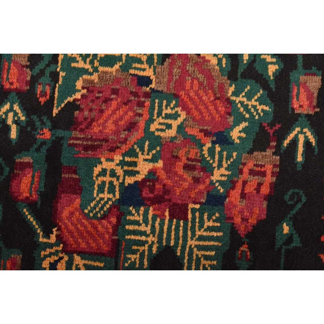 Vintage Afshar Rug 5'4'' X 8'3'' Black Wool Traditional Hand-Knotted Carpet For Sale - Image 4 of 15