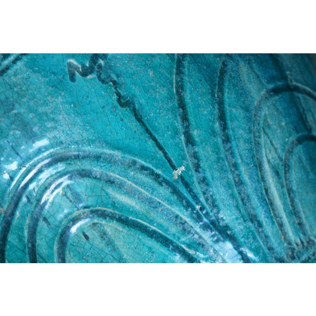 Antique Chinese Green Turquoise Teal Glazed Garden Stool Pedestal Table For Sale - Image 11 of 12