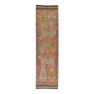 Vintage Turkish Pictorial Anatolian Runner - 3' x 10'11" For Sale