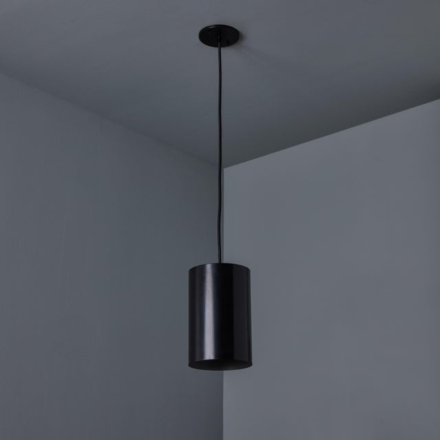 Metal 1960s Model 16513 Black Metal Cylindrical Pendants by Eila and John Meiling for Louis Poulsen For Sale - Image 7 of 13