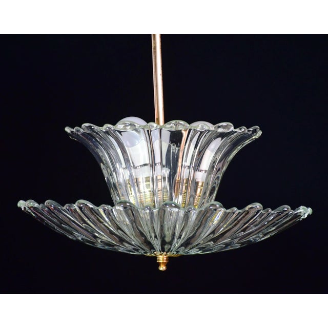 Elegant Art Decò Pendant Light Murano Glass by Barovier, 1950 For Sale - Image 13 of 14