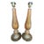 Modern Murano Amber and Gold Glass Lamps - Pair For Sale
