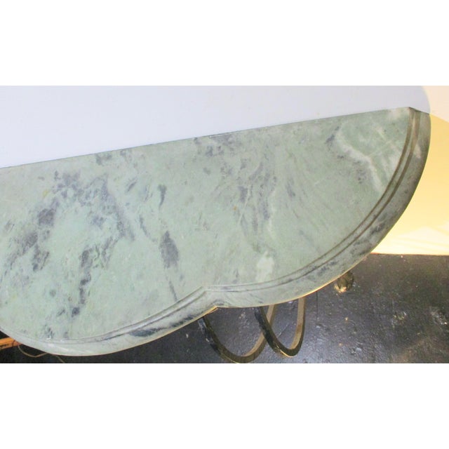 1930s 1930s French Wrought Iron and Marble Console Table For Sale - Image 5 of 15