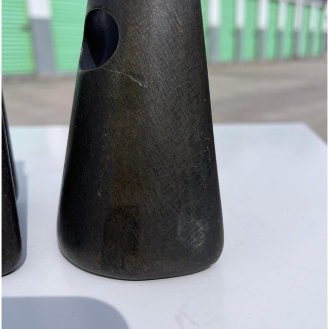 Carl Aubock 4843 Patinated Bronze Modernist Bookends