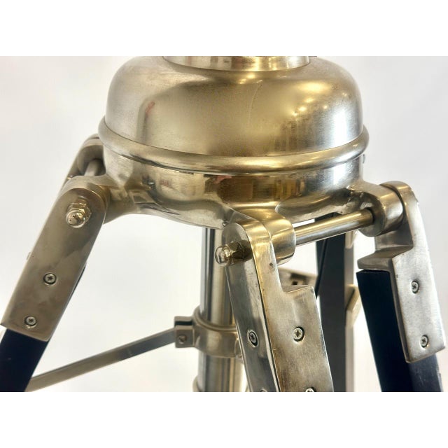 Large Vintage Tripod Aluminum Nickled Floor Lamp, 1980s For Sale - Image 16 of 18