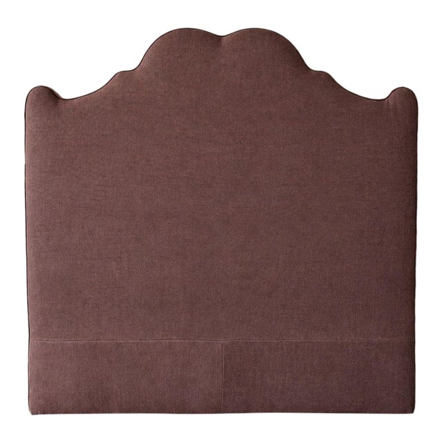 Louisa Queen Size Headboard by Bloom Home, Dark Brick Linen Design For Sale
