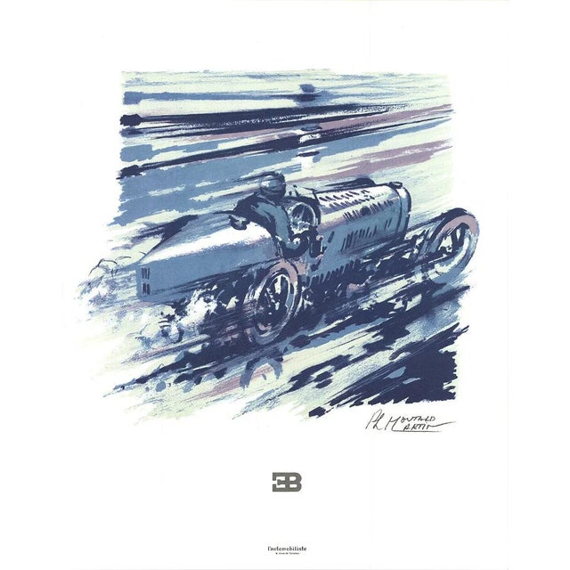 Late 20th Century Moutard-Martin 'Bugatti 35' Contemporary Offset Lithograph For Sale - Image 5 of 5