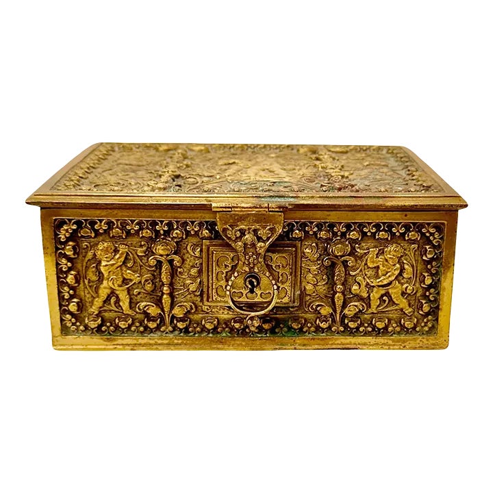 Late 19th Century Renaissance Revival Style Bronze Box | Chairish