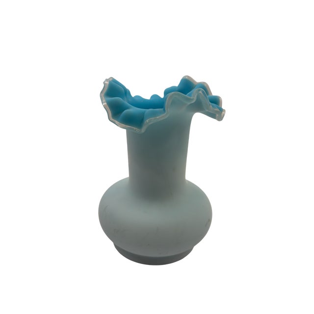 Late 19th Century Blue Art Glass Vase This beautiful small vase is sure to bring a splash of color to your space. It has a...