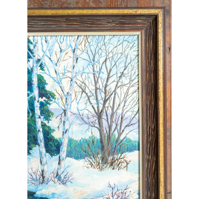 Early 20th Century American Impressionist Modernist Winter Landscape by Walt Trag For Sale - Image 4 of 15