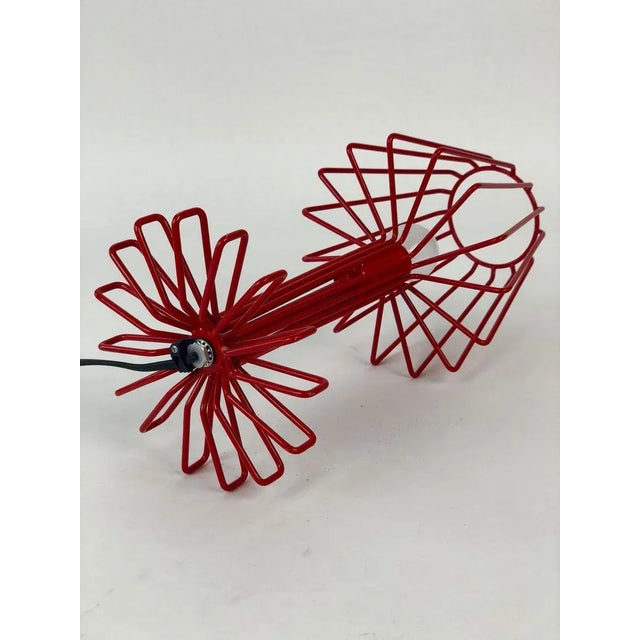 Small Italian Table Lamp in Red, 1990s For Sale - Image 4 of 6