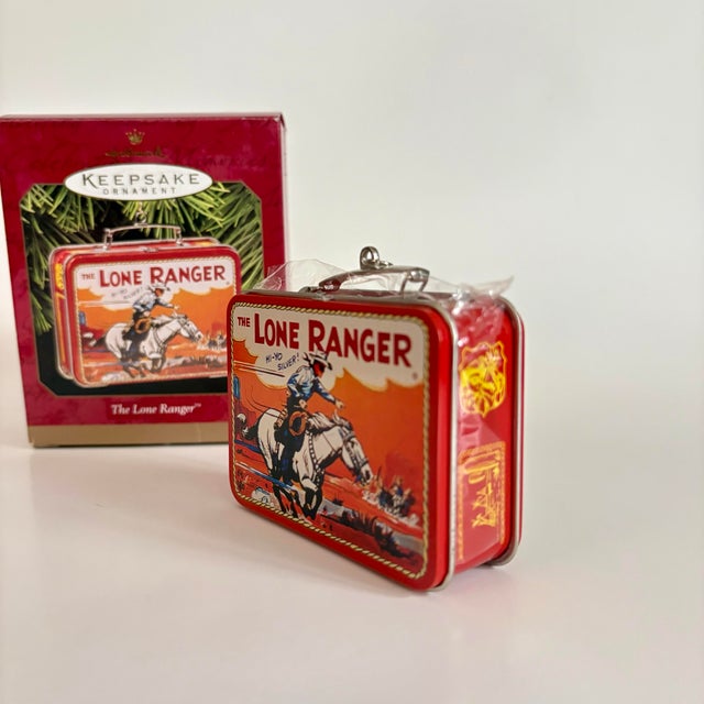 Vintage Hallmark Keepsake the Lone Ranger Miniature Tin Lunchbox Christmas Ornament, Original Box For Sale In Miami - Image 6 of 6