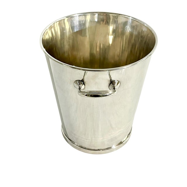 Antique Art Deco Asprey of London Silver Plate Ice Champagne Bucket on Later Stand For Sale - Image 16 of 18