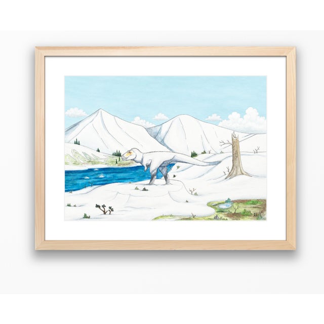 Linen Atelier Aria Lumae Kai Hanna Van Wouden Nanuqsaurus Hoglundi Glacial Tyrant Original Watercolor Fine Art Cotton Rag Gallery Board Print 28 X 24 For Sale - Image 8 of 17