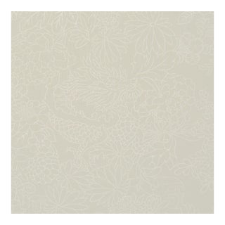 Schumacher Chiang Mai Dragon Silhouette Fabric In Almond Dust For Sale