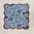 Indian Handmade Scalloped Light Blue Traditional Floral Napkins with Red Trim - Set of 4 For Sale - Image 3 of 6