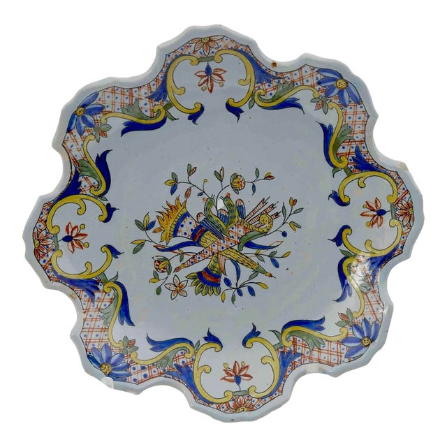 Antique 19th Century Quimper Porquier-Beau Compote Rouen Style For Sale