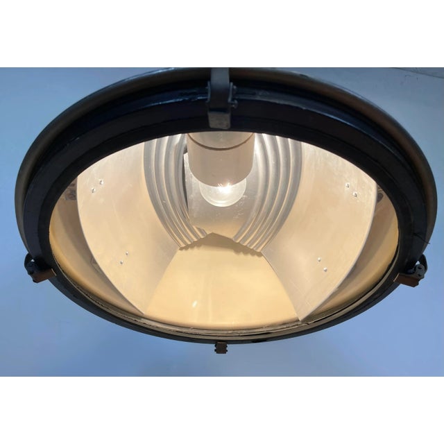 Industrial Grey Pendant Lamp with Clear Glass Cover, 1970s For Sale - Image 14 of 16