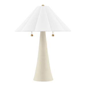 Mitzi Alana 2-Light Table Lamp, Aged Brass/Ceramic Antique Ivory