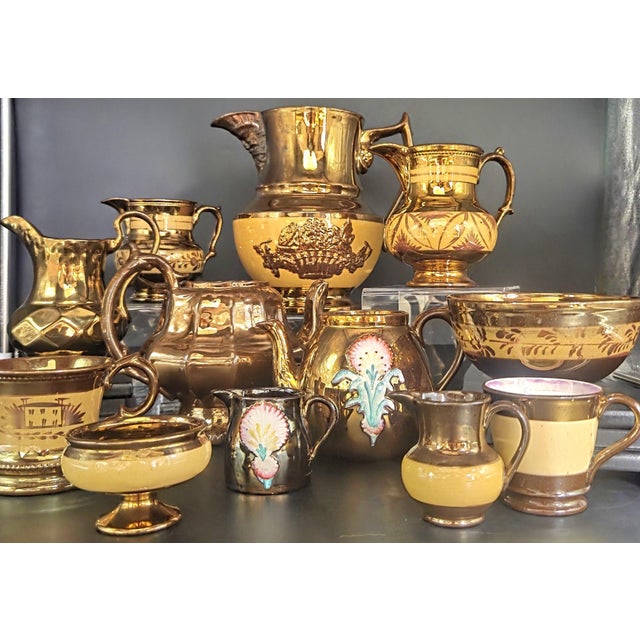 19th Century Antique English Copper Lustreware Collection- 12 Piece Set For Sale In Philadelphia - Image 6 of 18