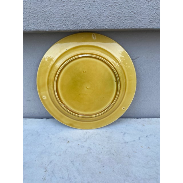 French Country French Majolica Morning Glory Plate Luneville, Circa 1880 For Sale - Image 3 of 6