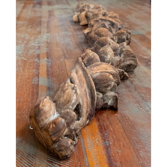 17th or 18th C. Carved Wood Decorative Swag in Baroque Style, Continental European For Sale - Image 10 of 18