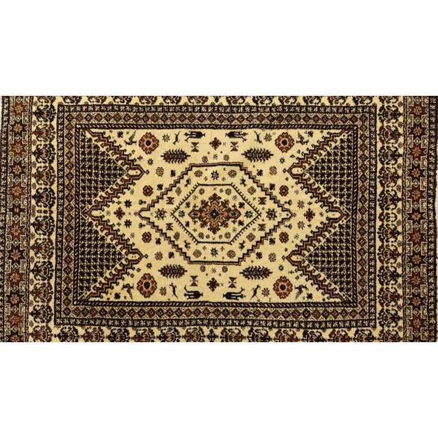 Mid-Century Moroccan Handwoven Wool Rug with Geometric Motifs, 1960s For Sale - Image 4 of 5