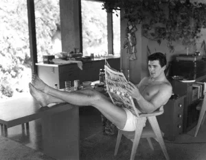 1952 Sid Avery "Rock Hudson at Home" 16x20 Photograph