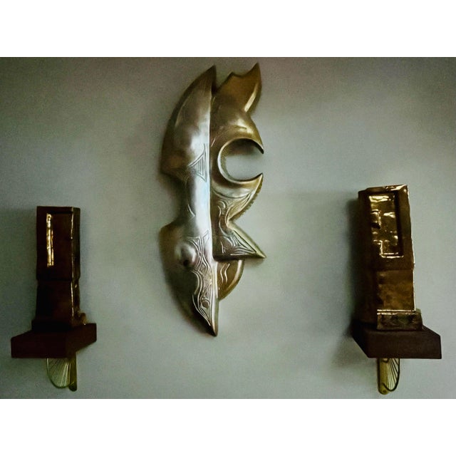 Set of 4, Abstract, Tribal Wall Sculpture Set For Sale - Image 9 of 10