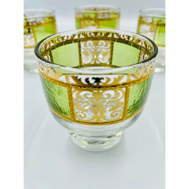 Kelly Green Culver Prado Mid-Century Rocks Glasses - Set of Four For Sale - Image 8 of 12