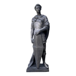 Vintage Danish Saint George Terracotta Sculpture For Sale