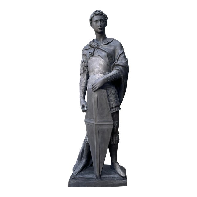 Vintage Danish Saint George Terracotta Sculpture For Sale