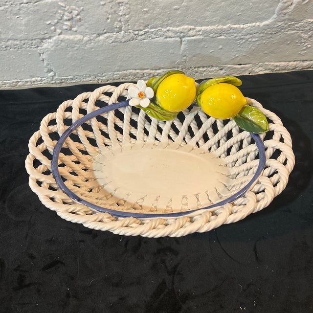 Vintage Italian Porcelain Lace Lemon Bowl For Sale - Image 4 of 6