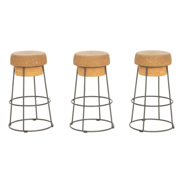 Set of Three Radice and Orlandini for Domitalia "Bouchon" Bar Stools For Sale